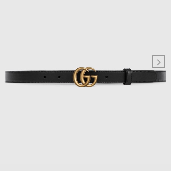 Womens size 85 Gucci Black Leather Belt with Gold GG Buckle - Barely worn main image 5